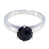 Real Gemstones Round Checker Black Onyx ring