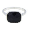 Real Gemstones Octogon Checker Black Onyx rings